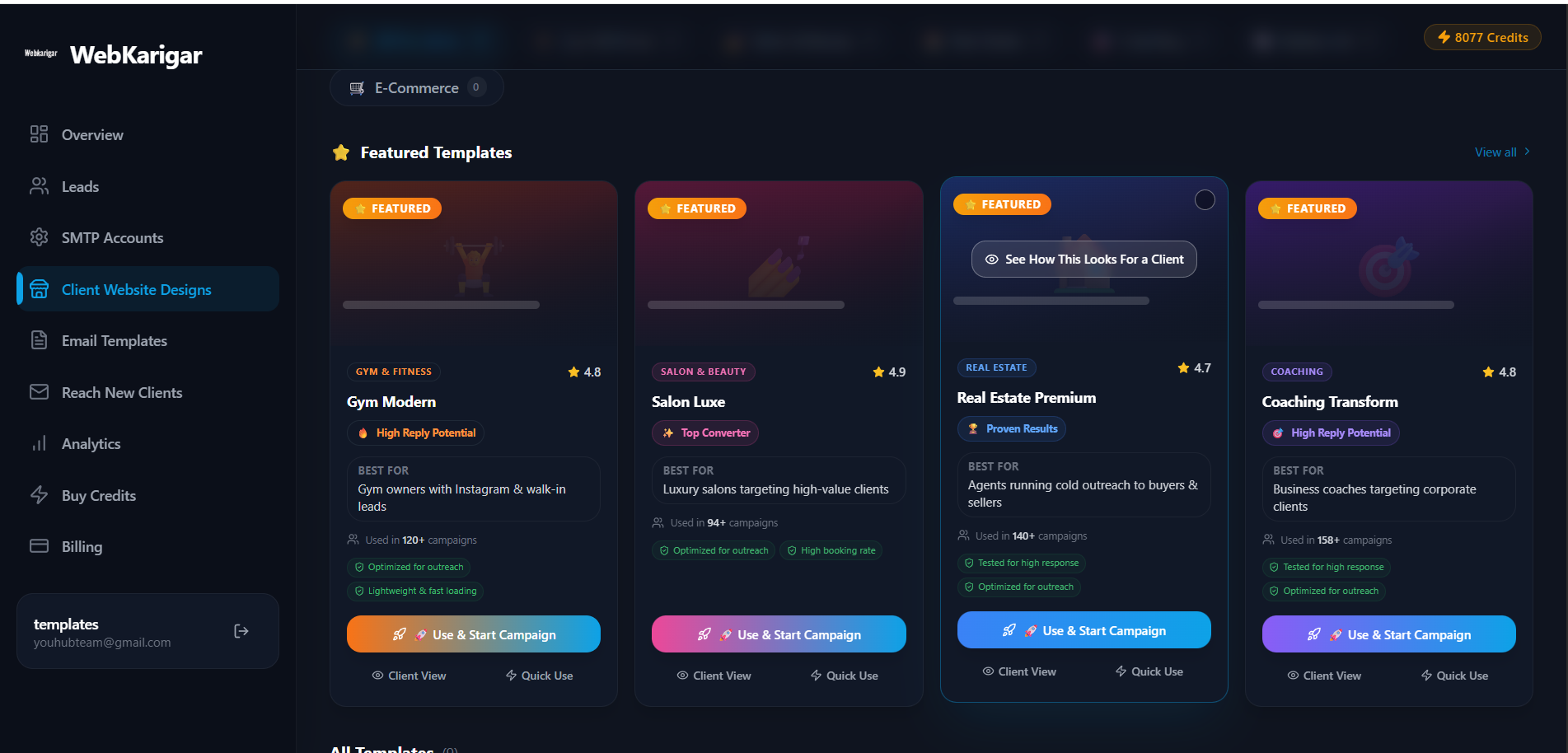 Pick a Website Template